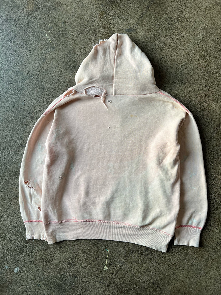 1950s Faded Pink Paint Splatter Hoodie