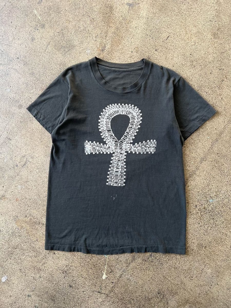 1980s Ankh Skeleton Symbol Tee