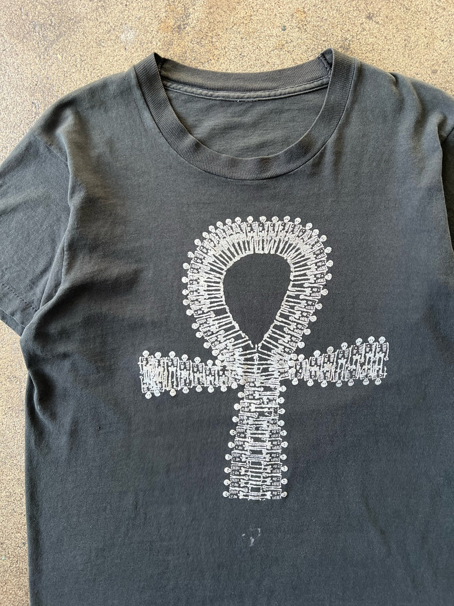 1980s Ankh Skeleton Symbol Tee