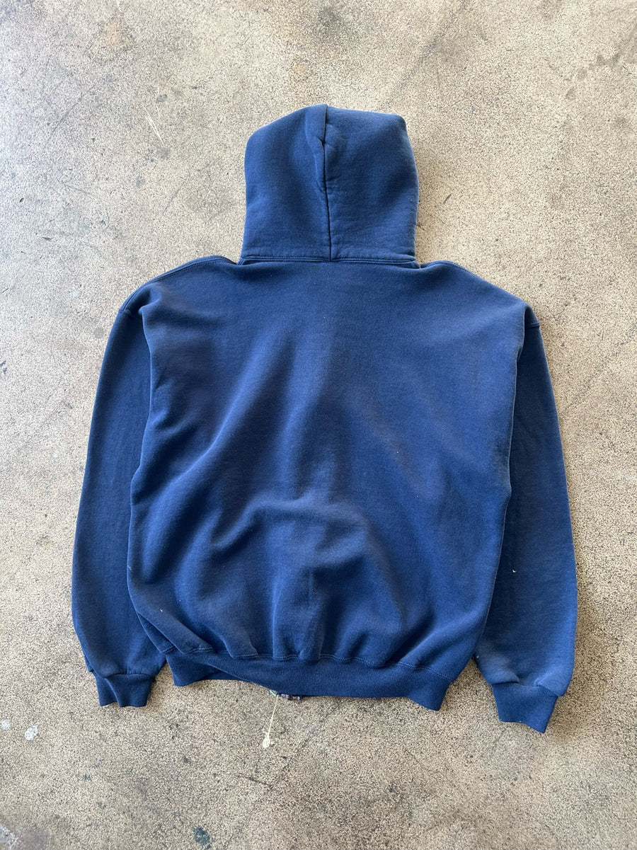 1990s Russell Athletic Faded Blue Zip Hoodie