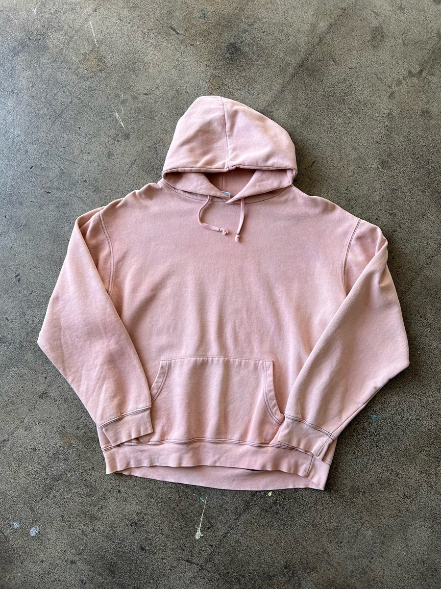 1990s Faded Pink Contrast Stitch Hoodie