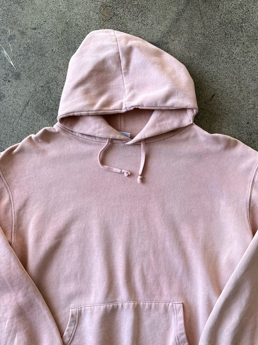 1990s Faded Pink Contrast Stitch Hoodie