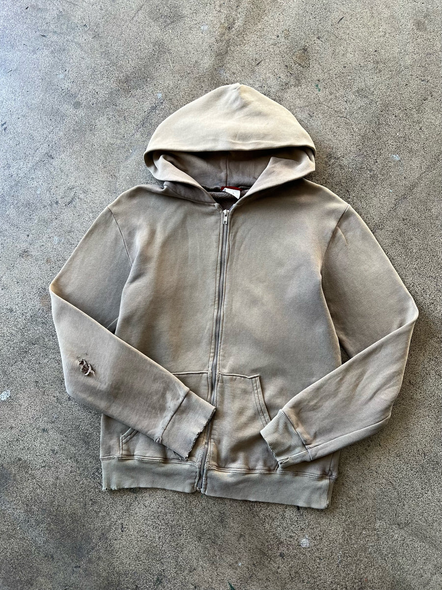 1990s Faded Olive Zip Hoodie