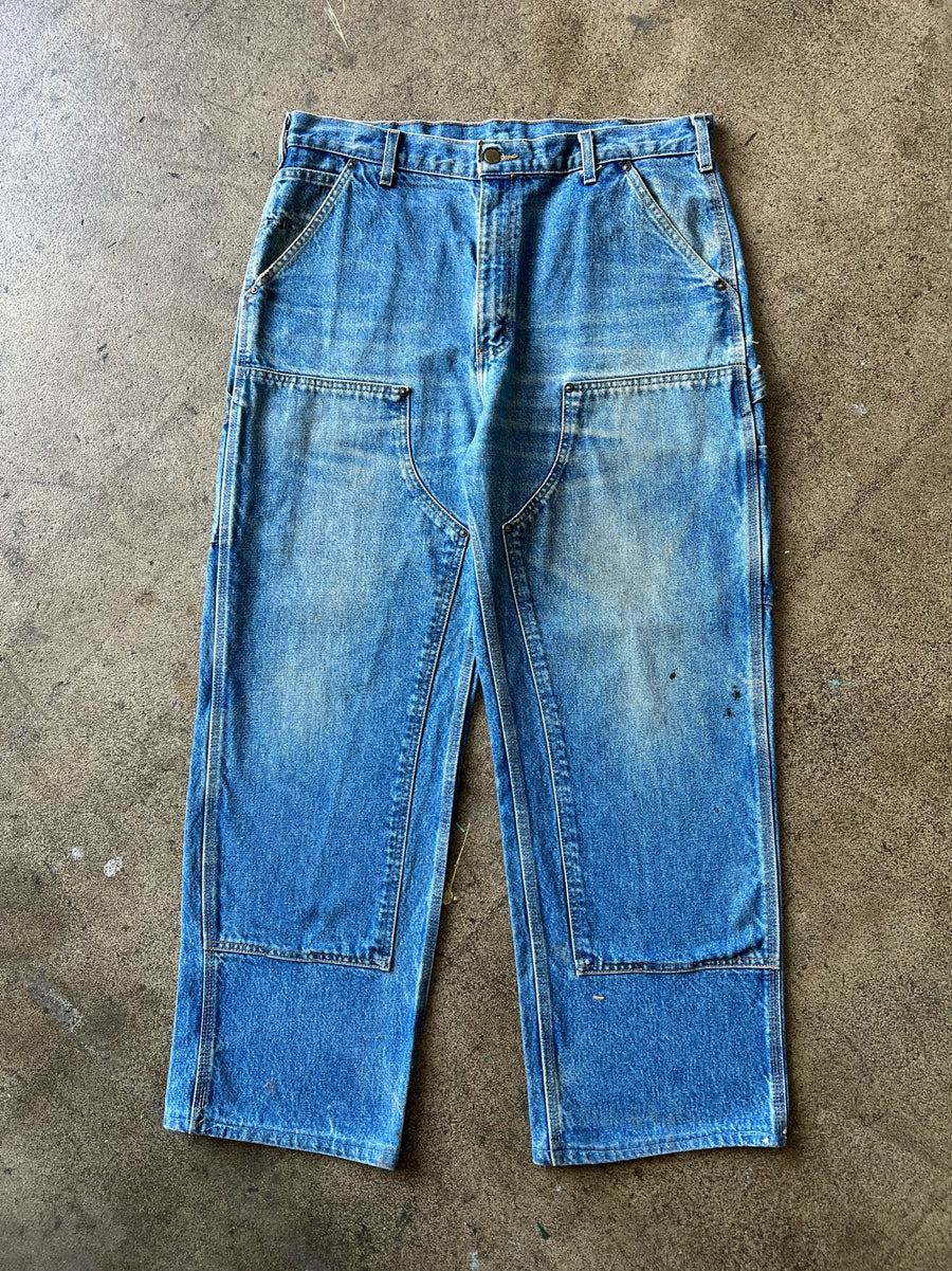 1990s Carhartt Double Knees Denim Faded Blue 36