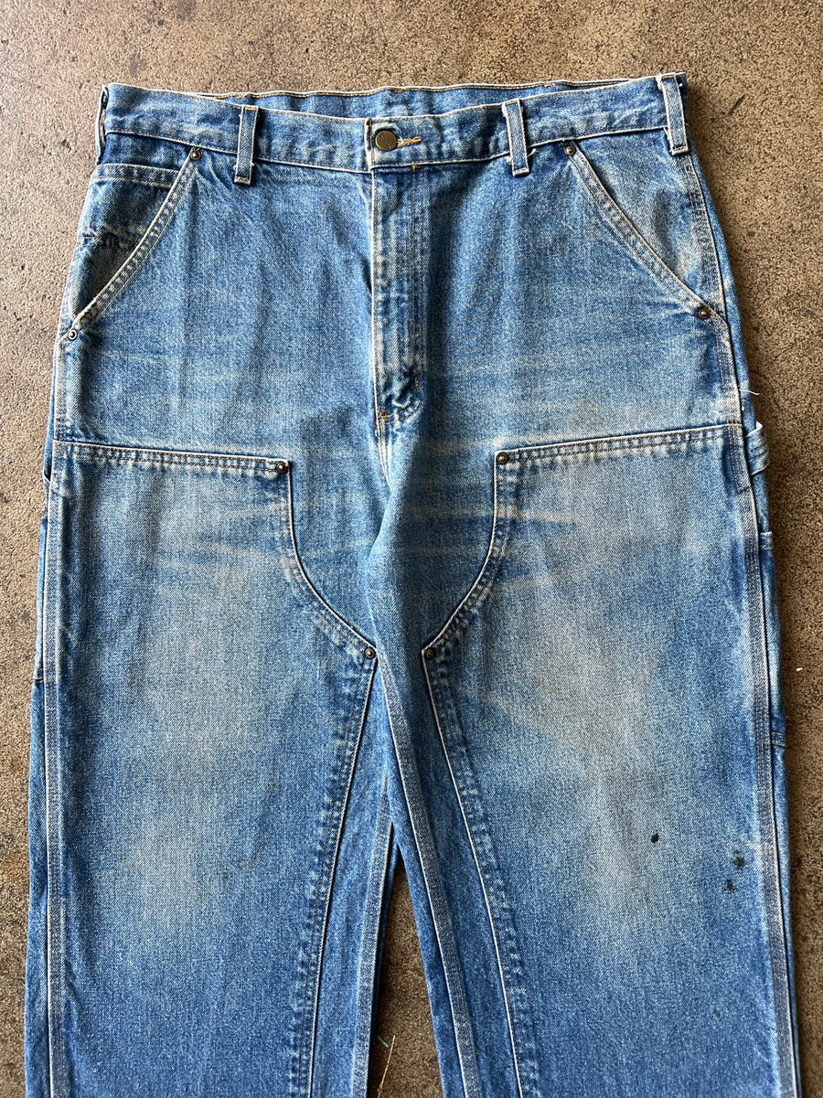 1990s Carhartt Double Knees Denim Faded Blue 36