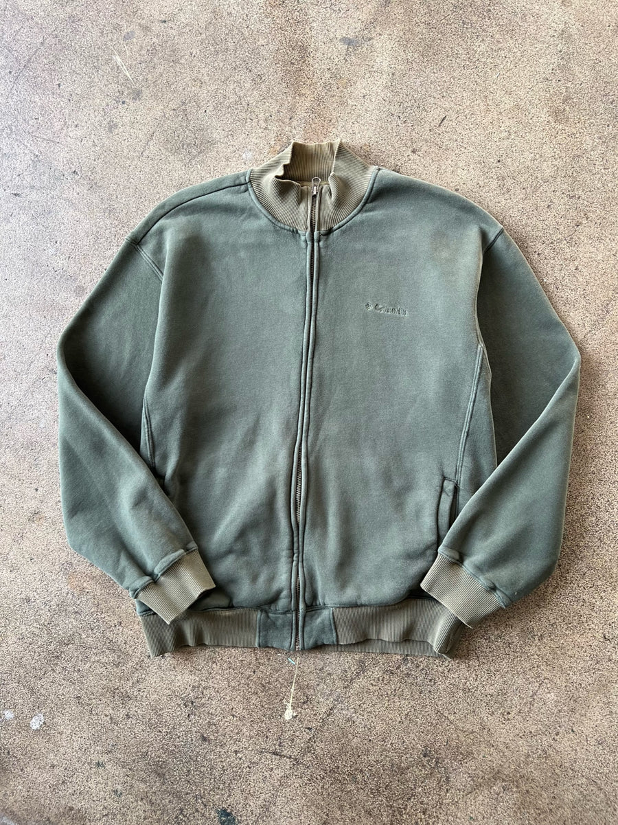 2000s Columbia Faded Green Zip Sweatshirt