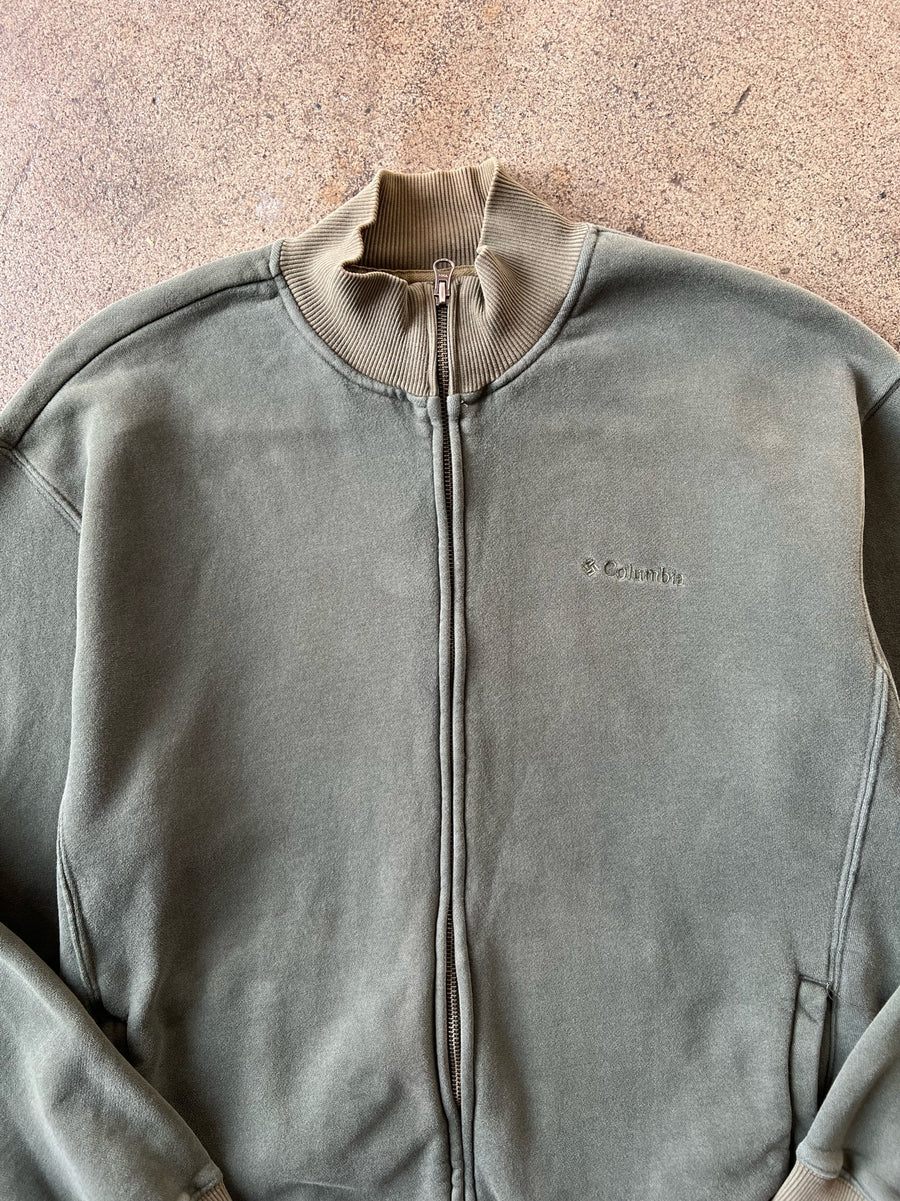 2000s Columbia Faded Green Zip Sweatshirt