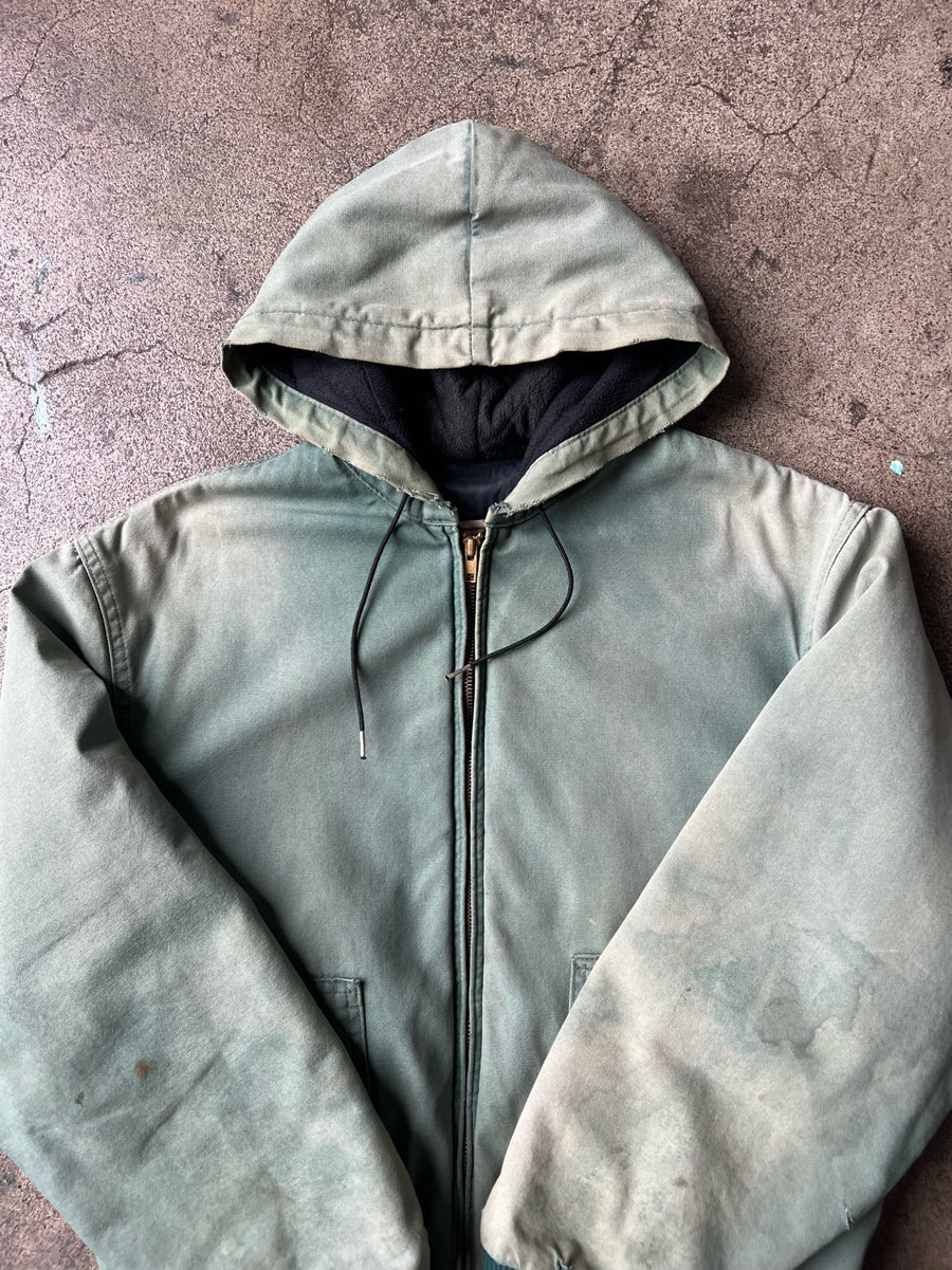 1990s Walls Faded Green Hooded Work Jacket