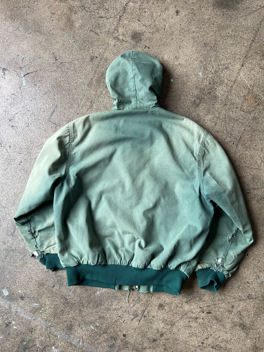 1990s Walls Faded Green Hooded Work Jacket