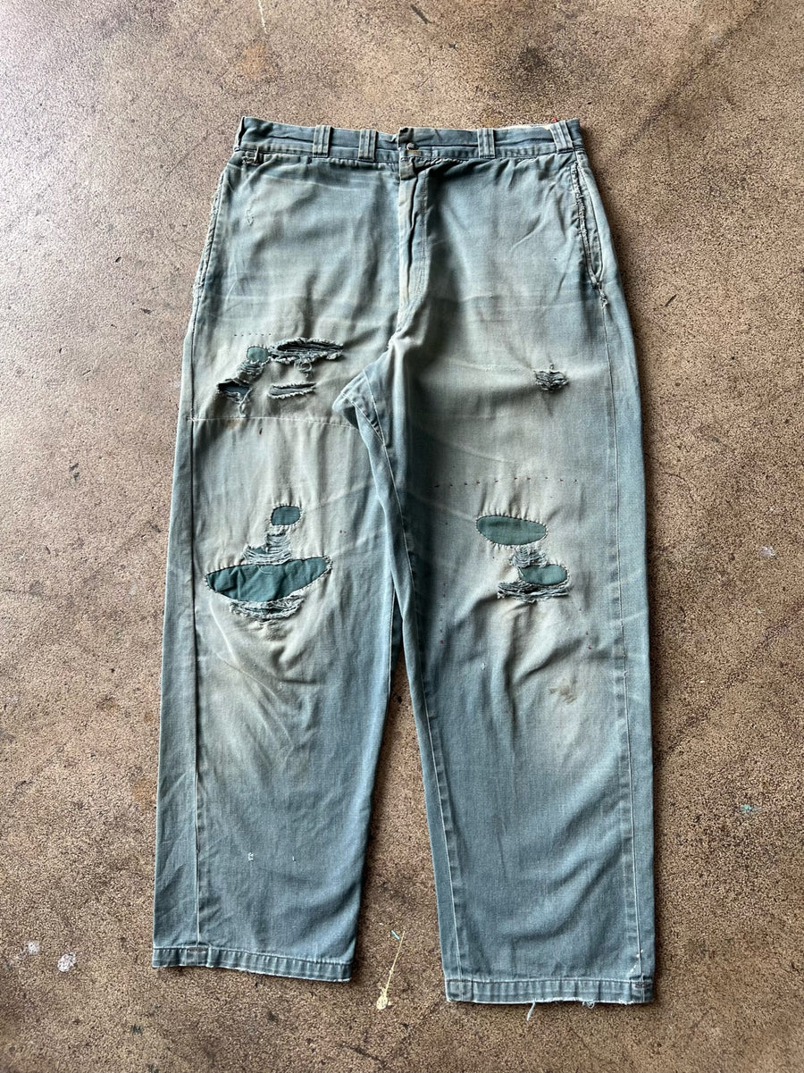 1960s Powrhouse Thrashed + Repaired Work Trousers 33