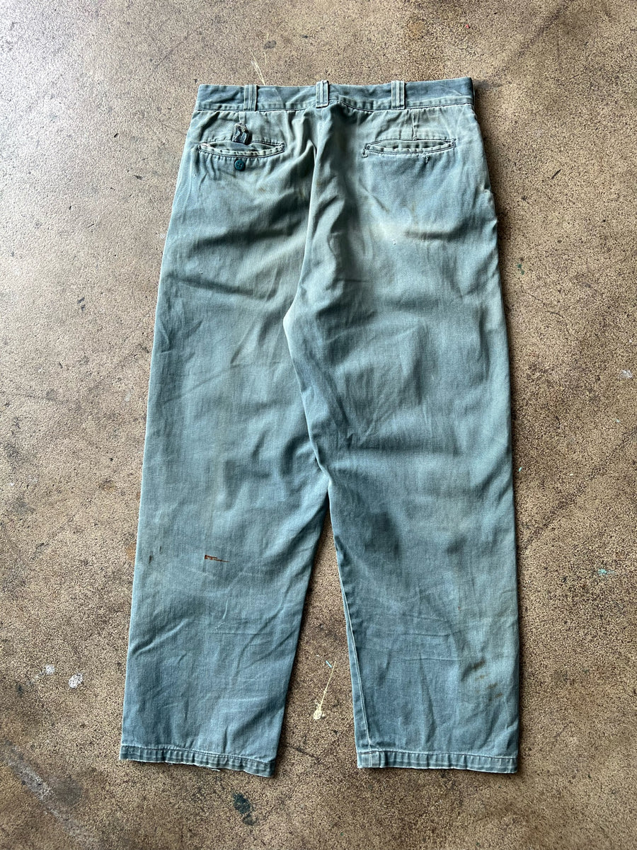 1960s Powrhouse Thrashed + Repaired Work Trousers 33