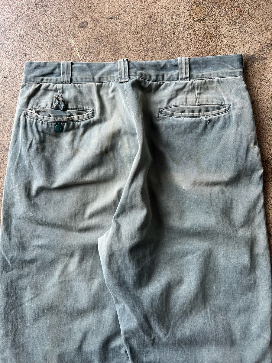 1960s Powrhouse Thrashed + Repaired Work Trousers 33