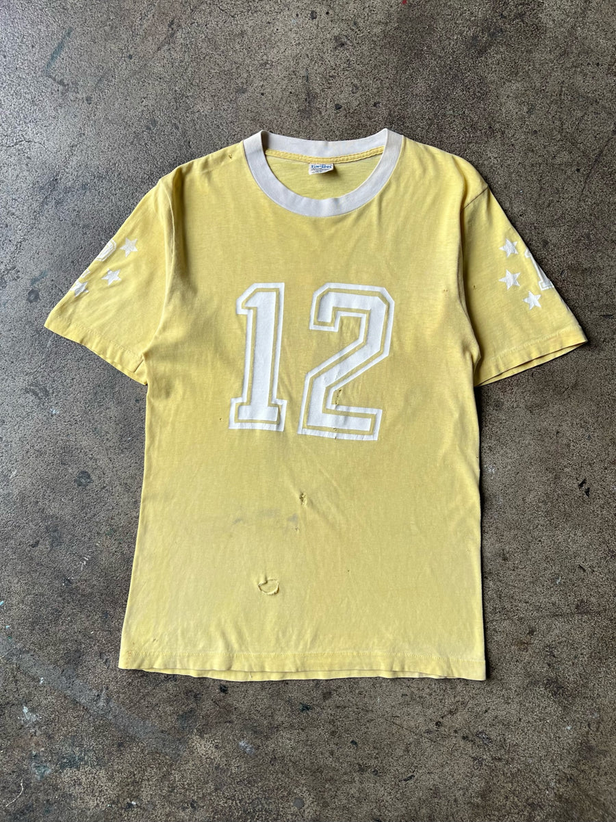 1970s Soft Yellow Ringer Jersey Tee