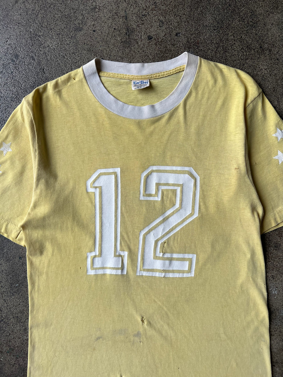 1970s Soft Yellow Ringer Jersey Tee