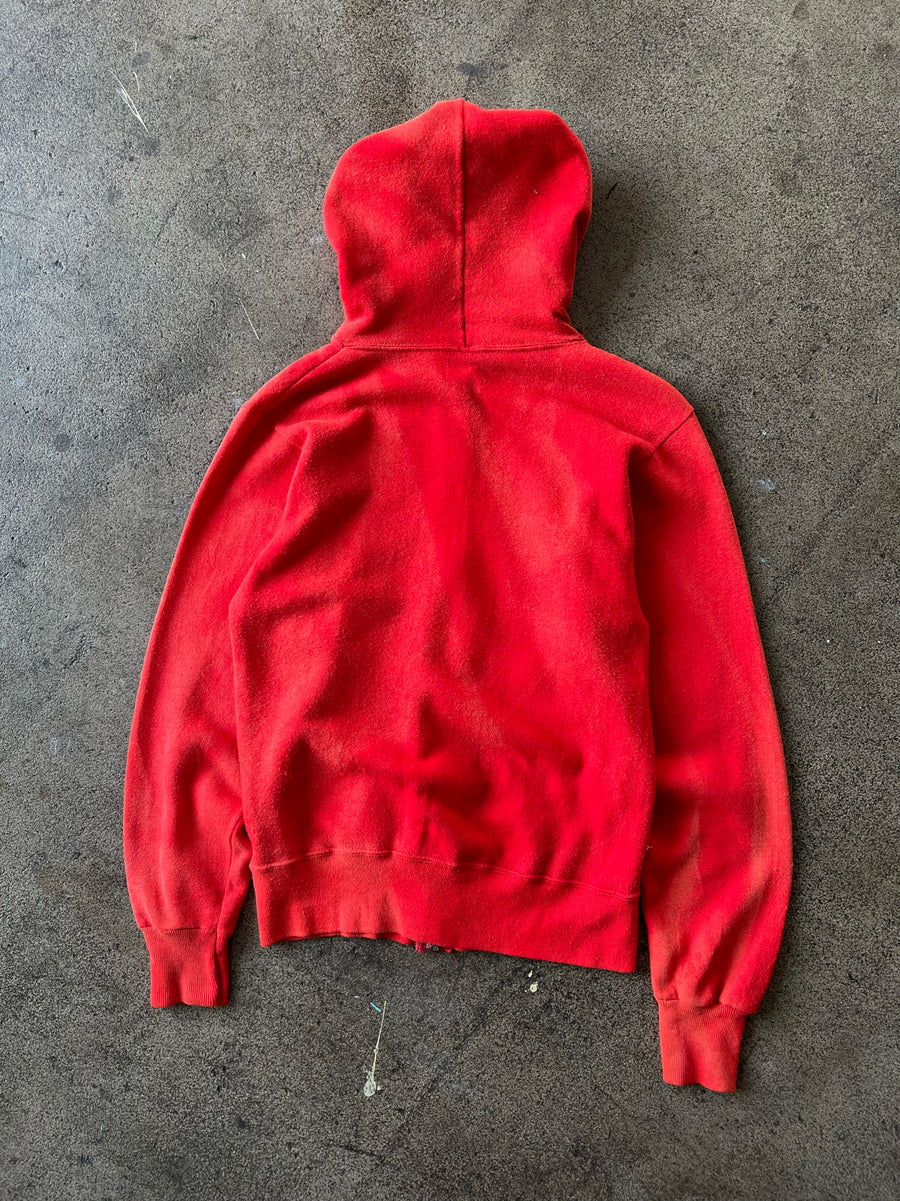 1970s Sun Faded Red Zip Hoodie