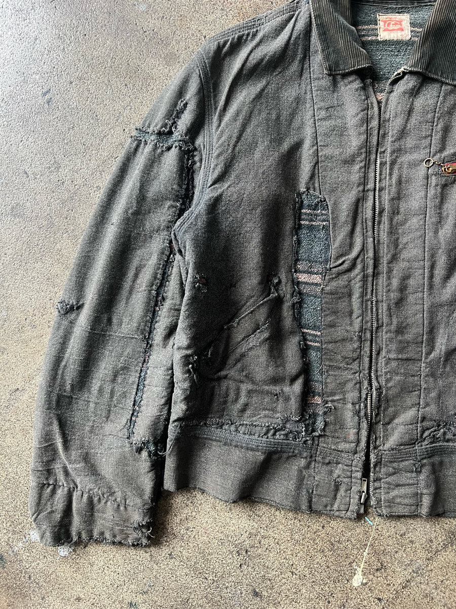 1950s Double G Salt & Pepper Thrashed 3 Pocket Work Jacket