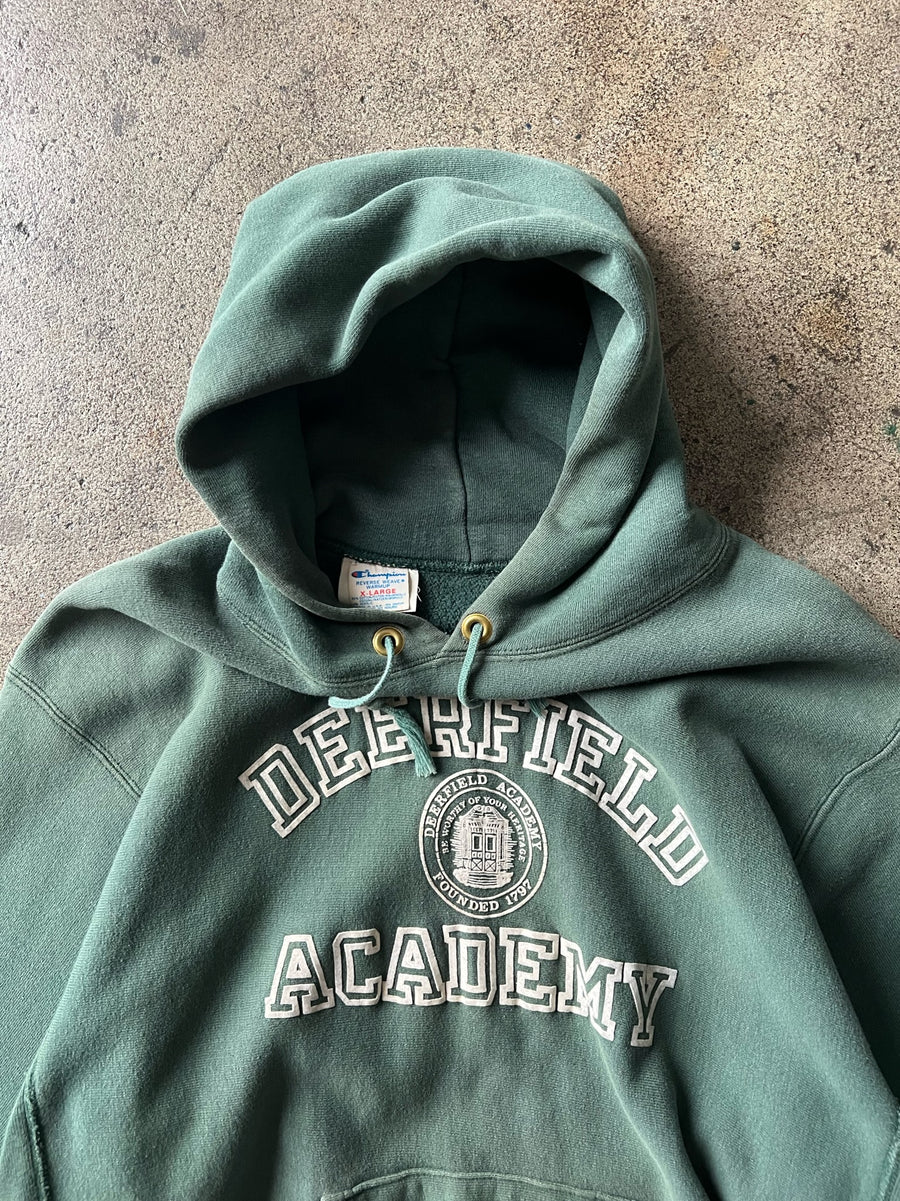 1980s Champion RW Deerfield Academy Green Hoodie