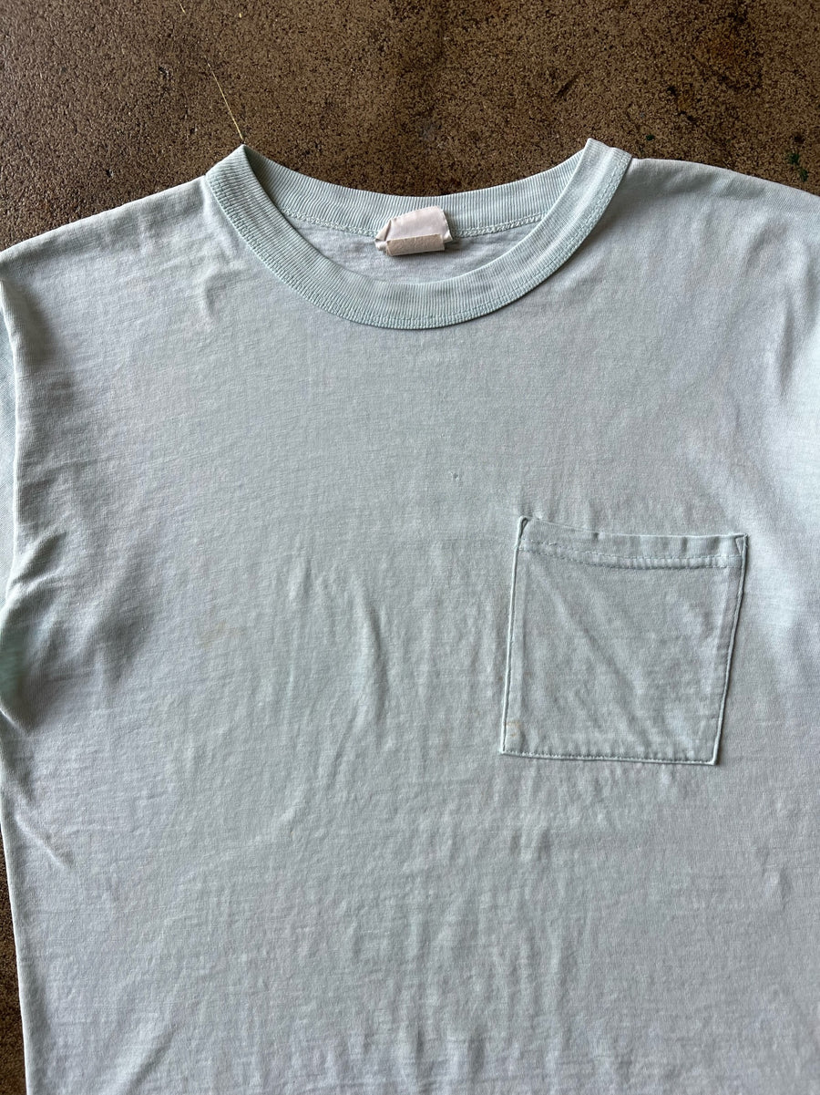 1990s Boxy Light Blue Ringer Tee – Ametora