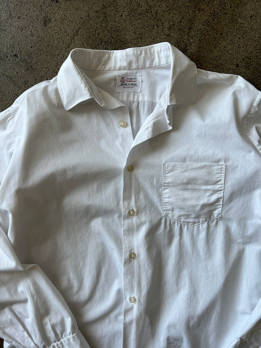 1960s Penney's White Sanforized Dress Shirt