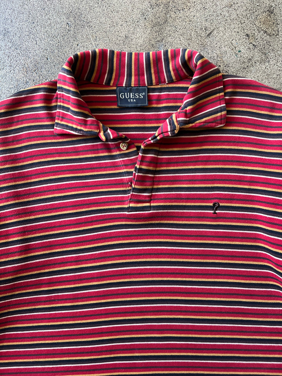 1990s Guess Striped Polo