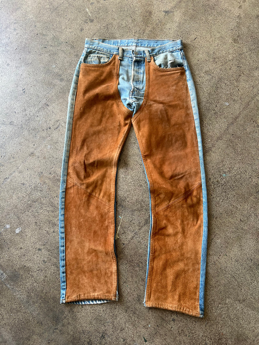 1980s Levi's 501 Suede Chaps Jeans 31