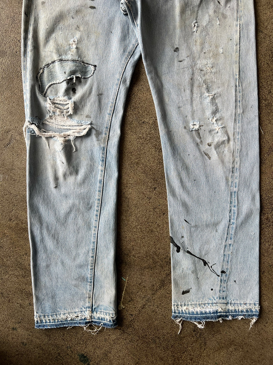 1980s Levi's 501 Redline Sashiko Repaired Jeans 32