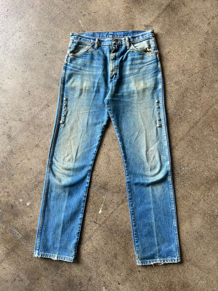 1970s Wrangler Studded Dirty Wash Jeans 34