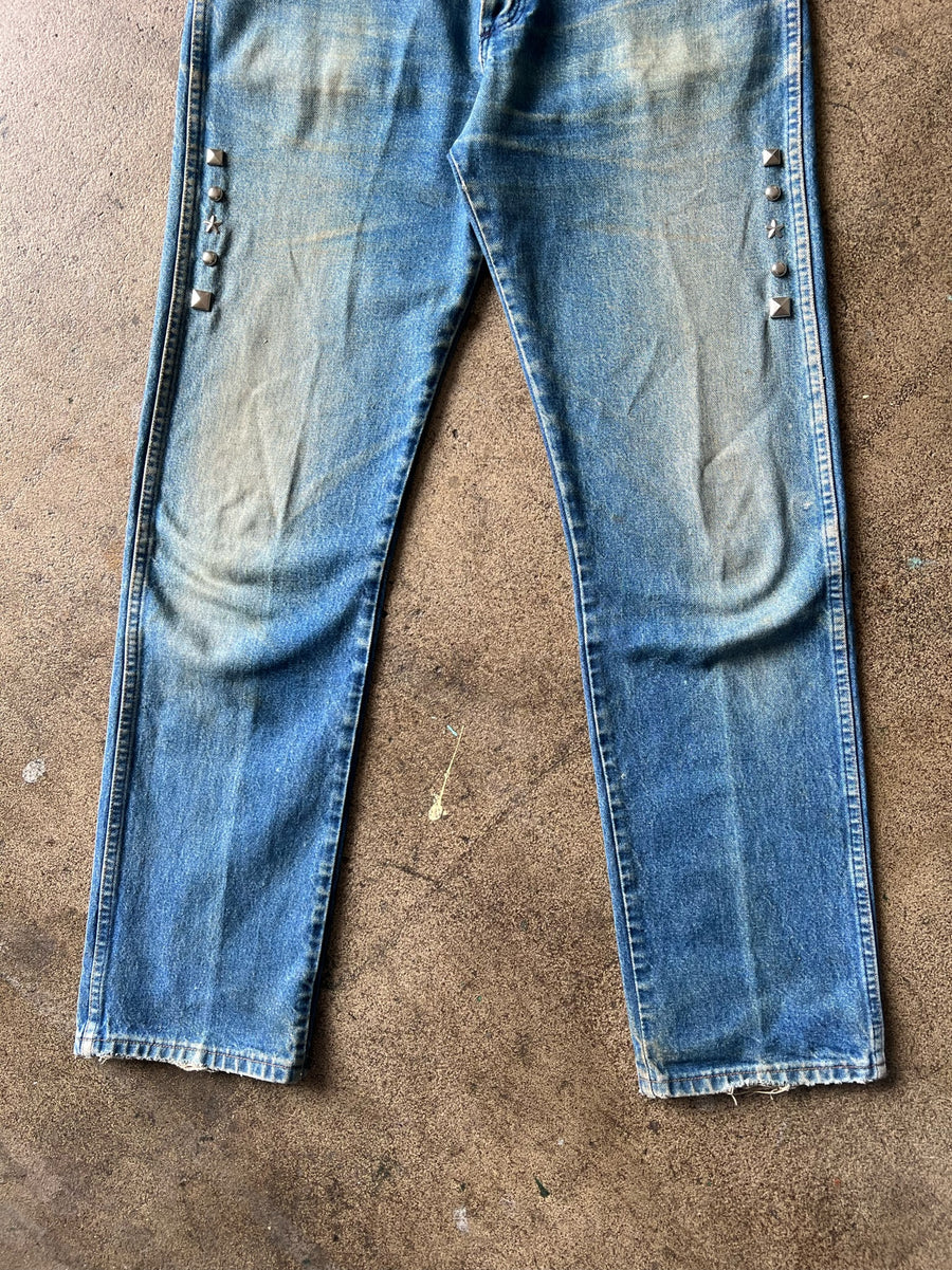 1970s Wrangler Studded Dirty Wash Jeans 34