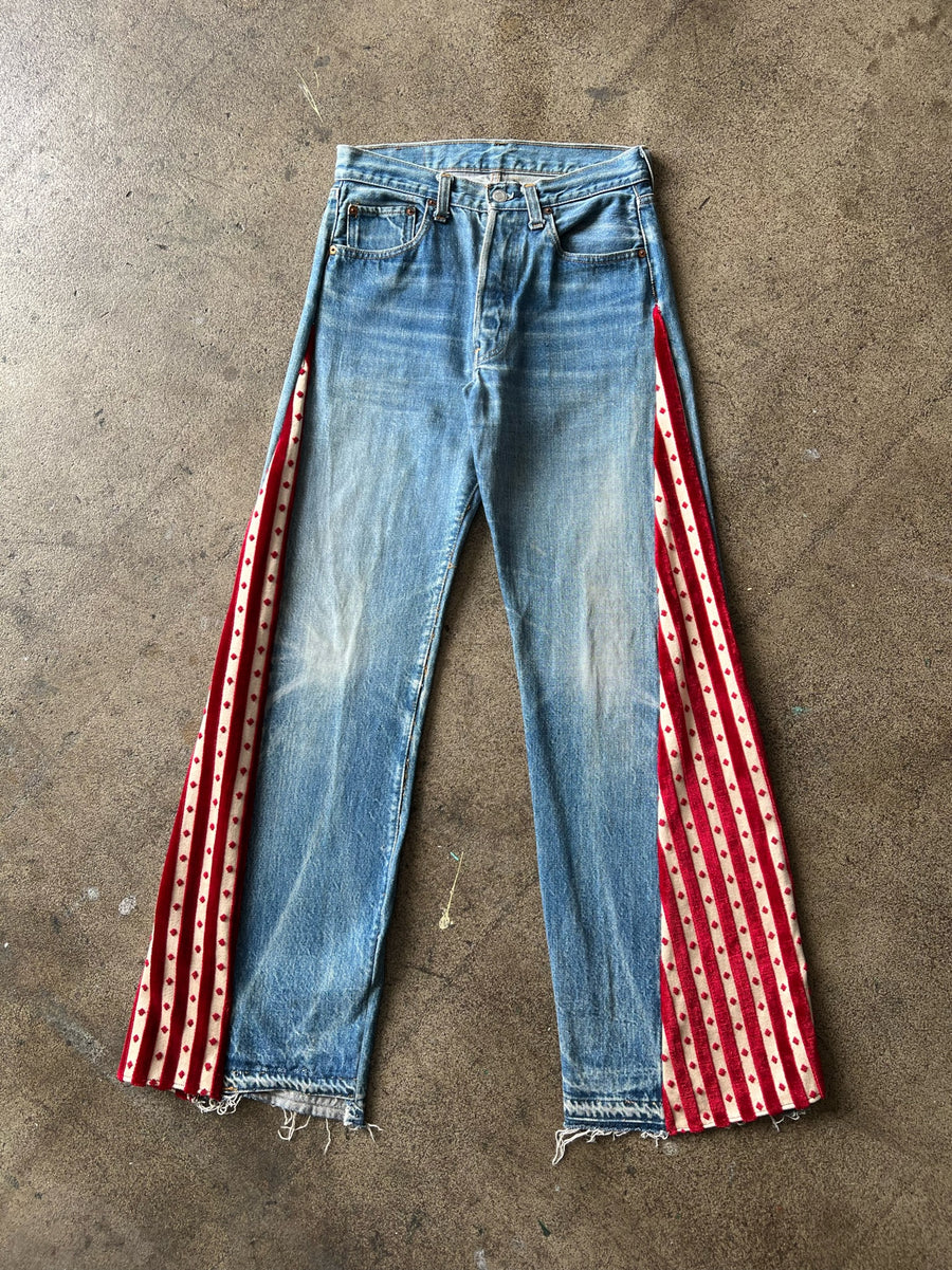 1970s Levi's 501 Selvedge Velvet Flare Jeans 29