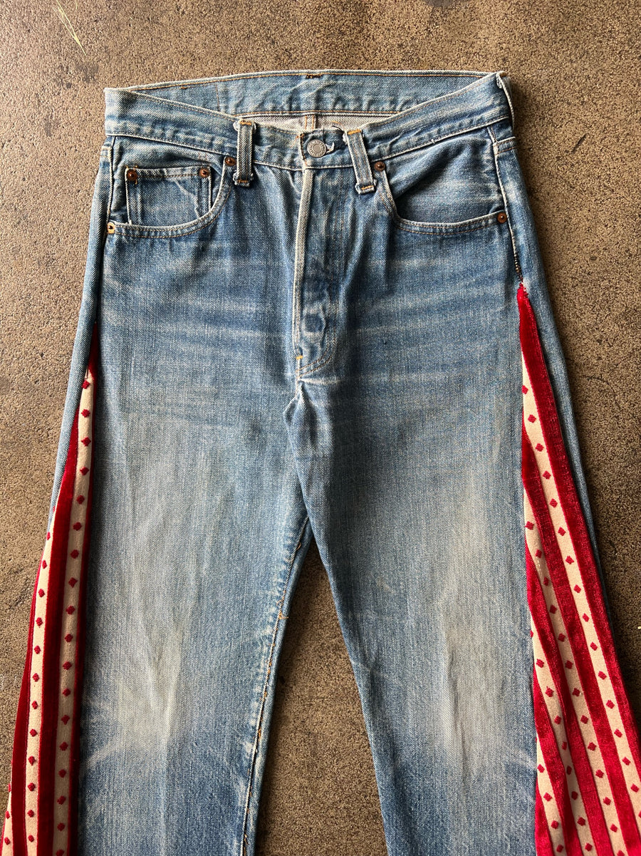 1970s Levi's 501 Selvedge Velvet Flare Jeans 29