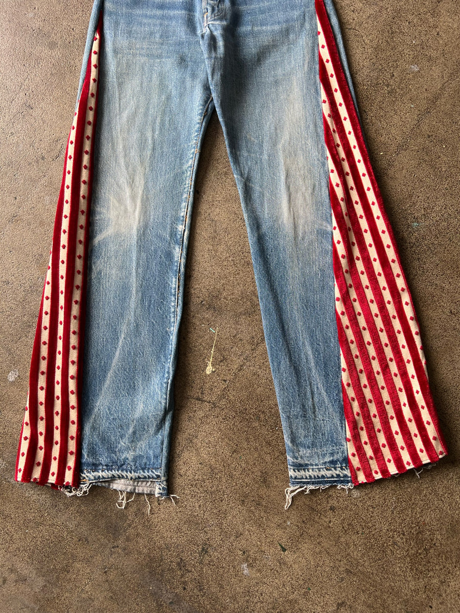 1970s Levi's 501 Selvedge Velvet Flare Jeans 29