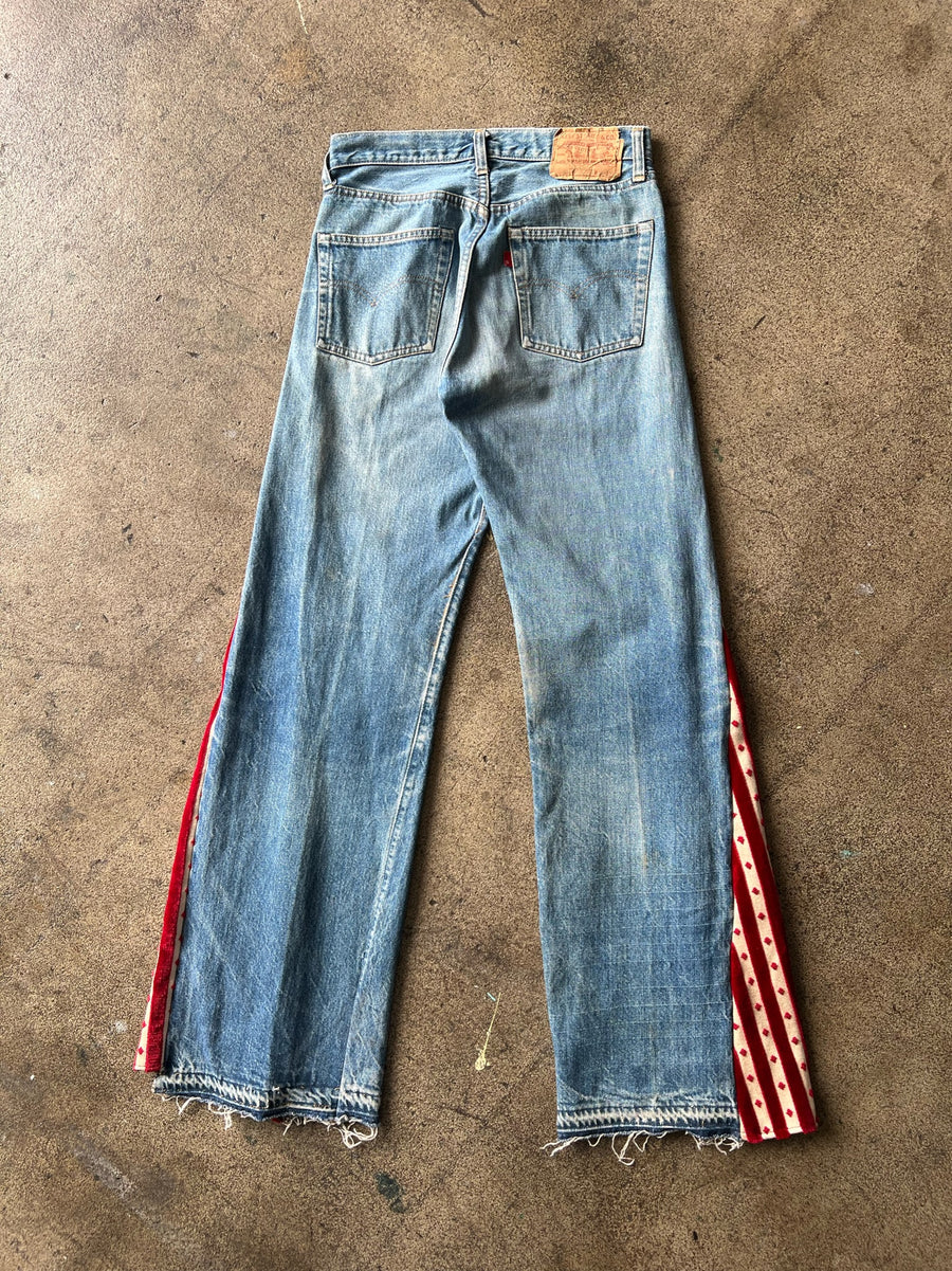 1970s Levi's 501 Selvedge Velvet Flare Jeans 29