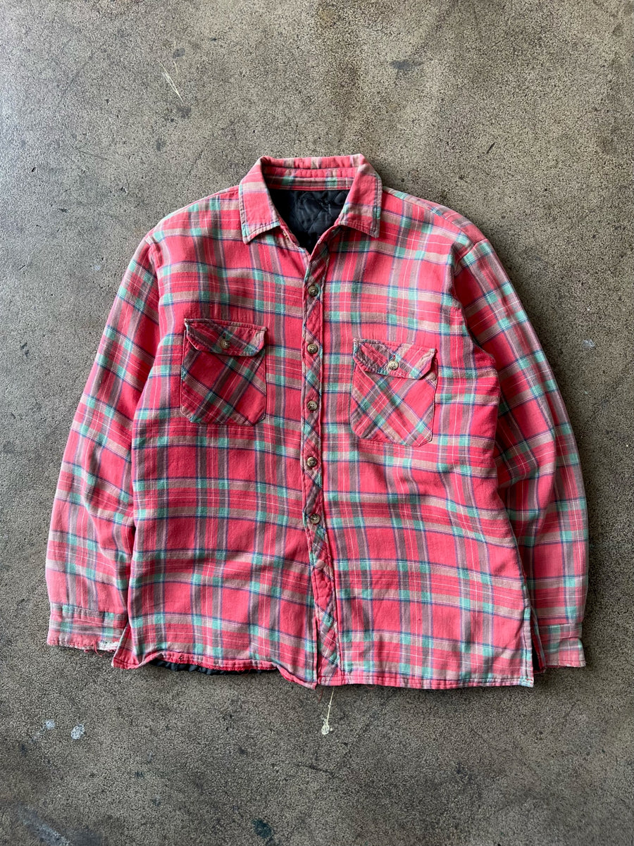 1980s Quilted Cotton Flannel Shirt Jacket