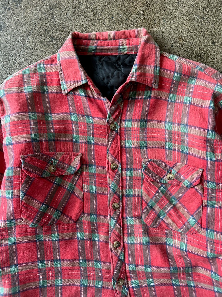 1980s Quilted Cotton Flannel Shirt Jacket