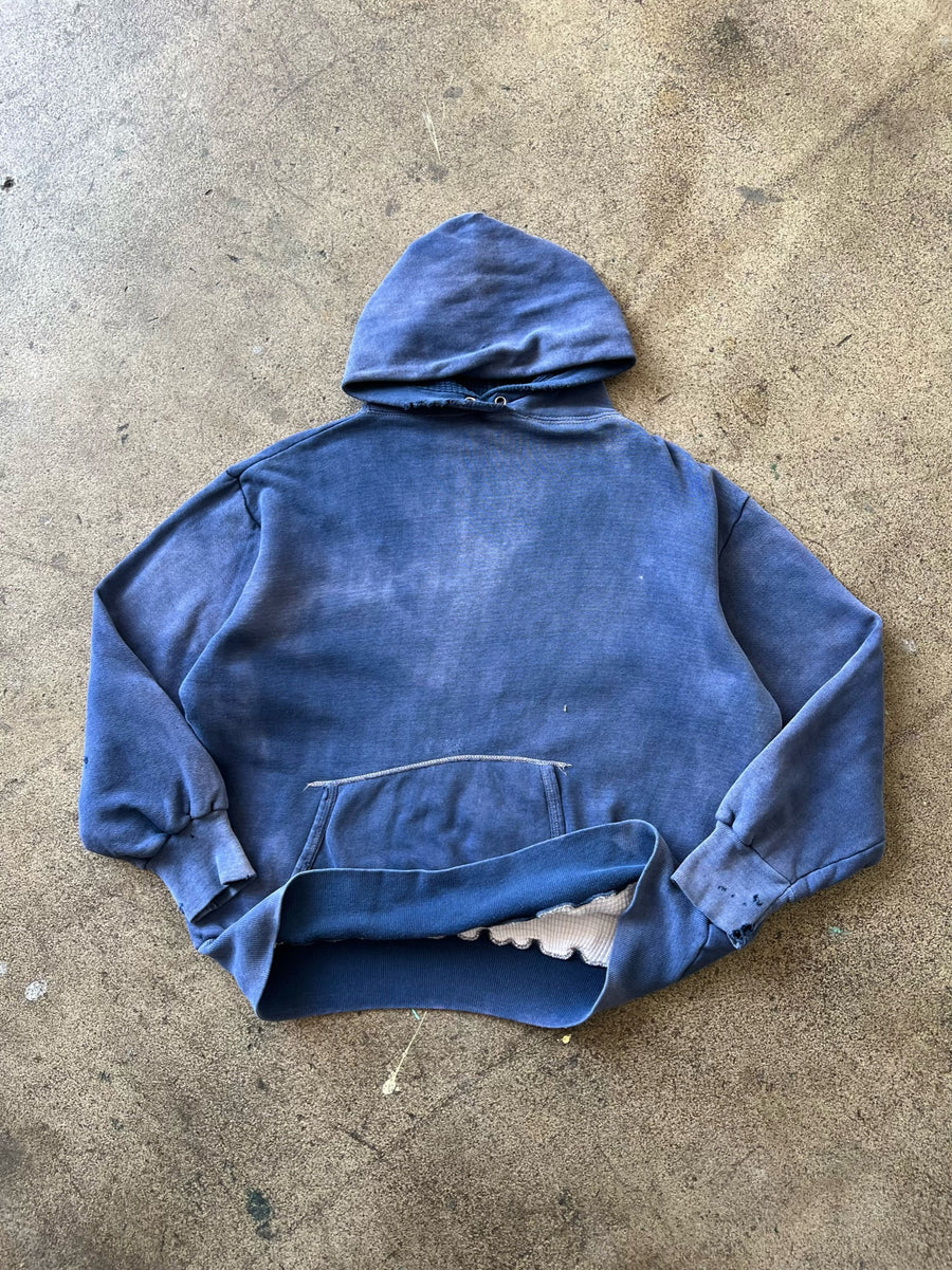 1950s Faded Blue Thermal Lined Lockhood Hoodie