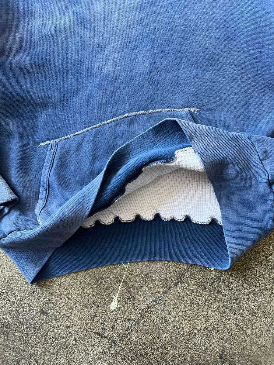 1950s Faded Blue Thermal Lined Lockhood Hoodie
