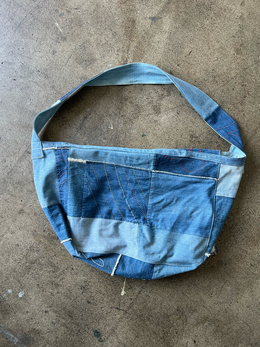 1970s Denim Patchwork Side Bag