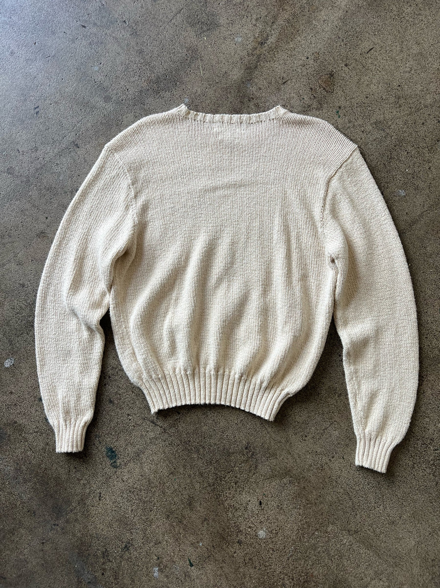 2000s Polo Ralph Lauren Cream Knit Sweater