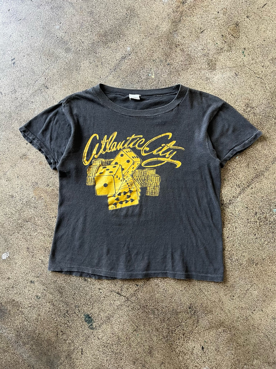 1970s Atlantic City Black Faded Tee