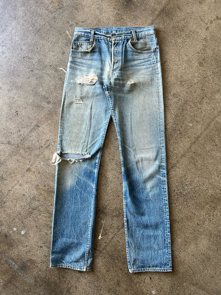 1980s Levi's 501 Distressed Dirty Wash Jeans 30