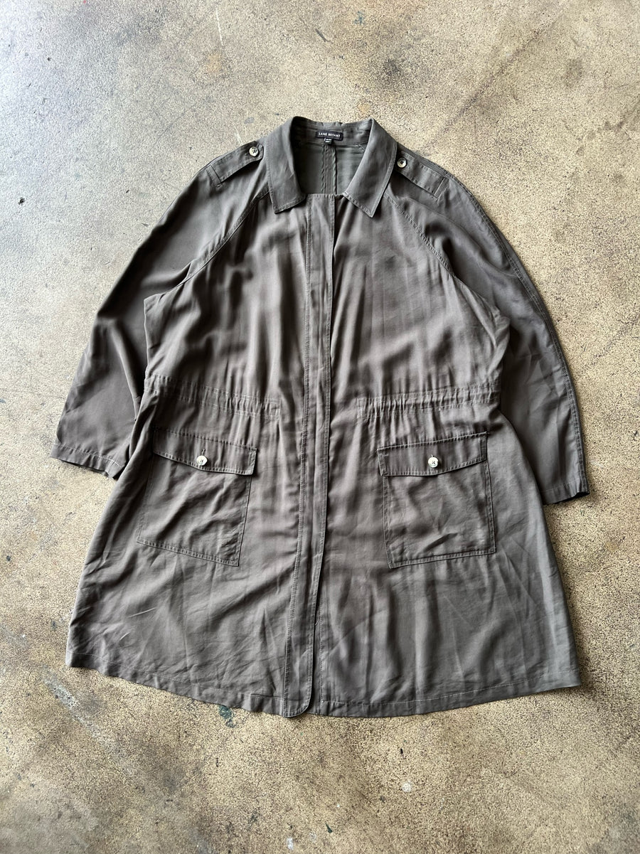 2000s Lane Bryant Rayon Trench Coat