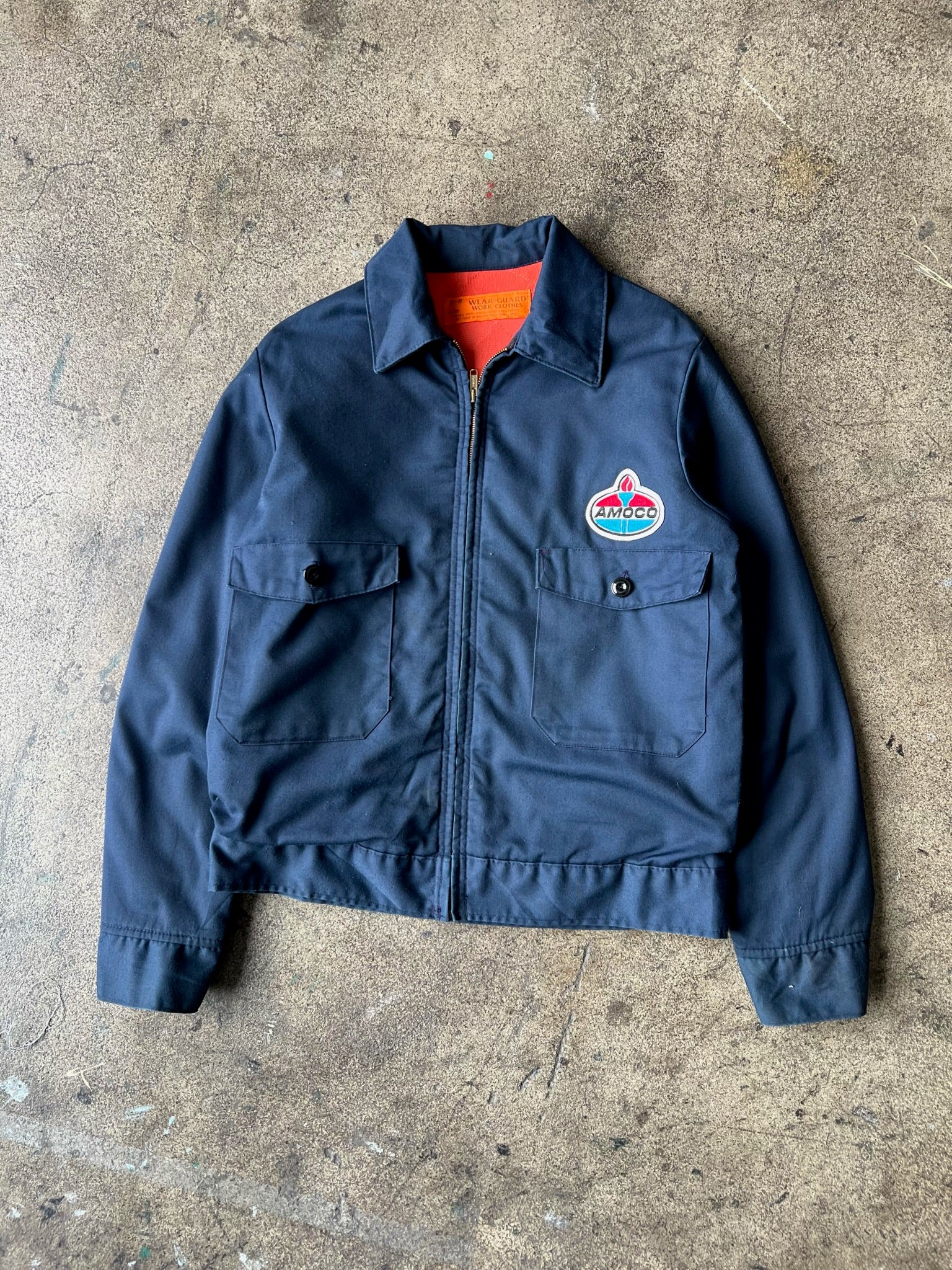 1980s Wear Guard Two Pocket Blue Amoco Work Jacket – Ametora