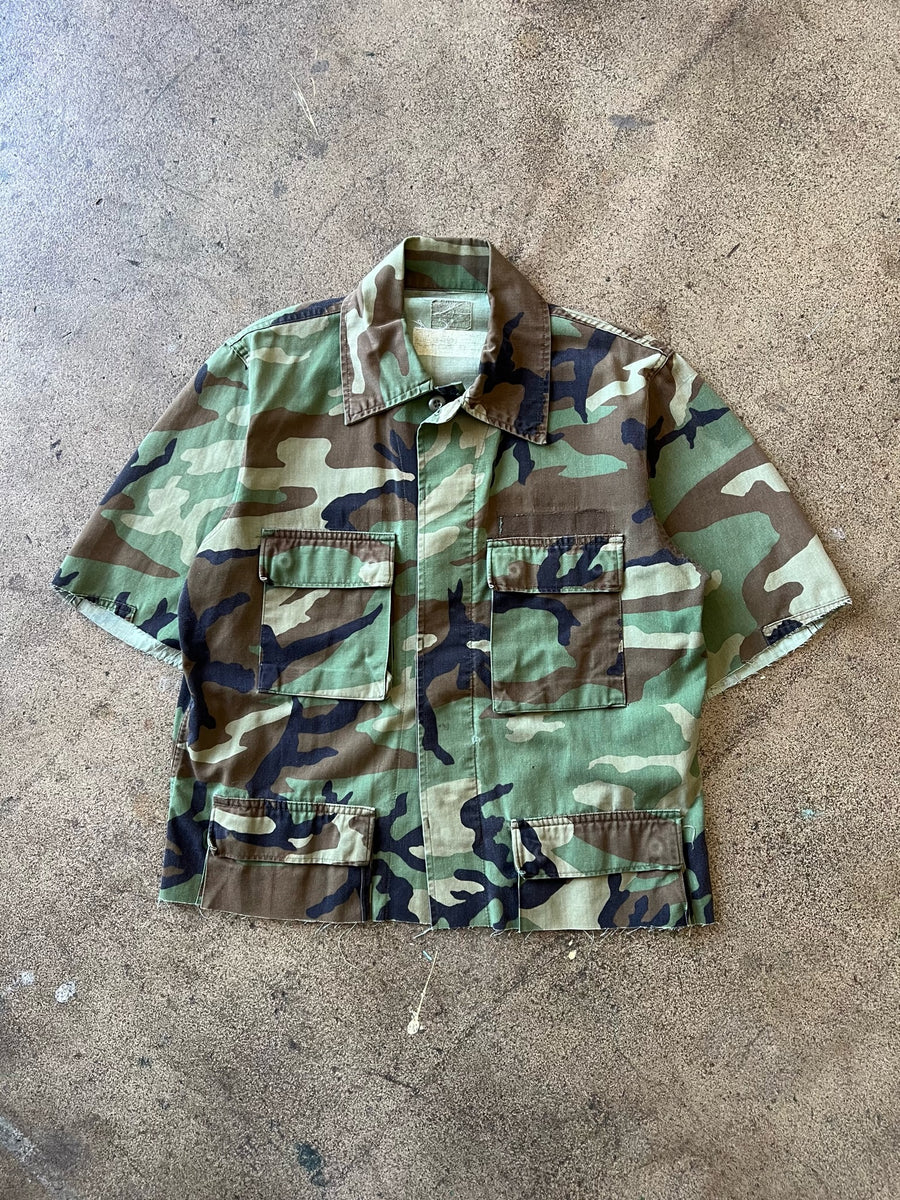 1990s Woodland Camo Cut-Off Shirt