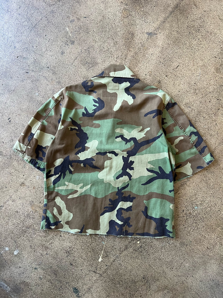 1990s Woodland Camo Cut-Off Shirt