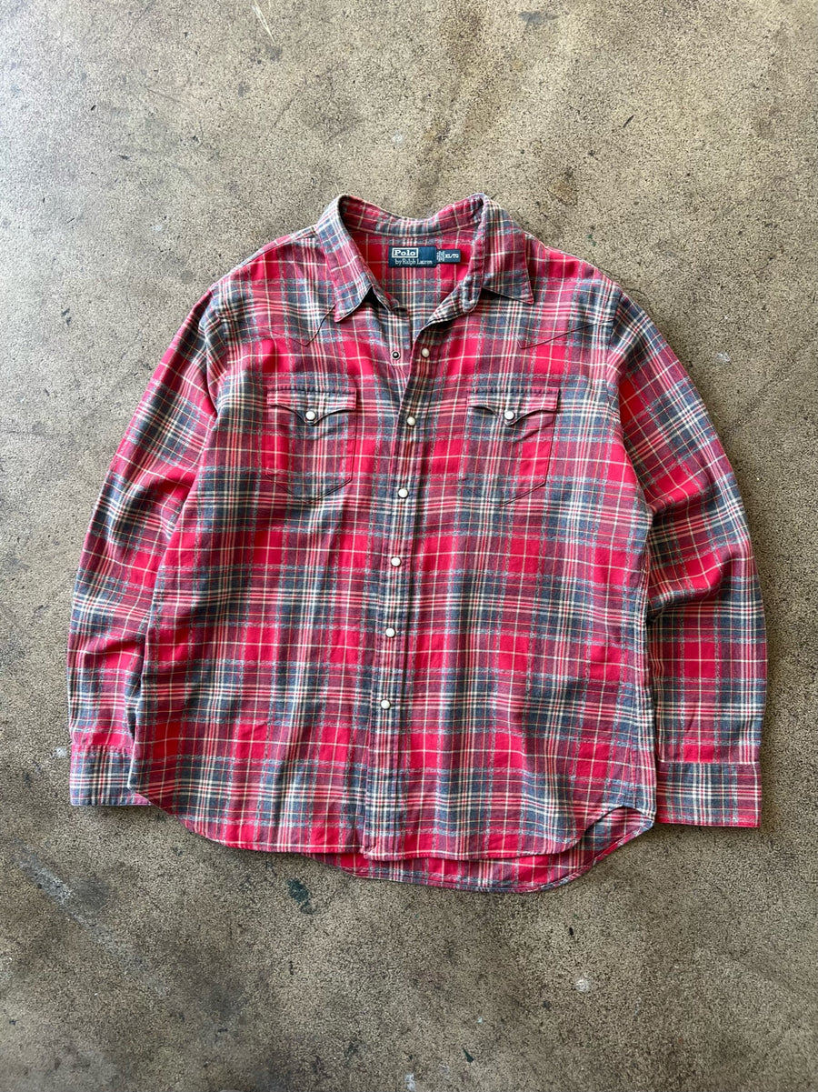 2000s Polo Ralph Lauren Plaid Western Button Up Shirt