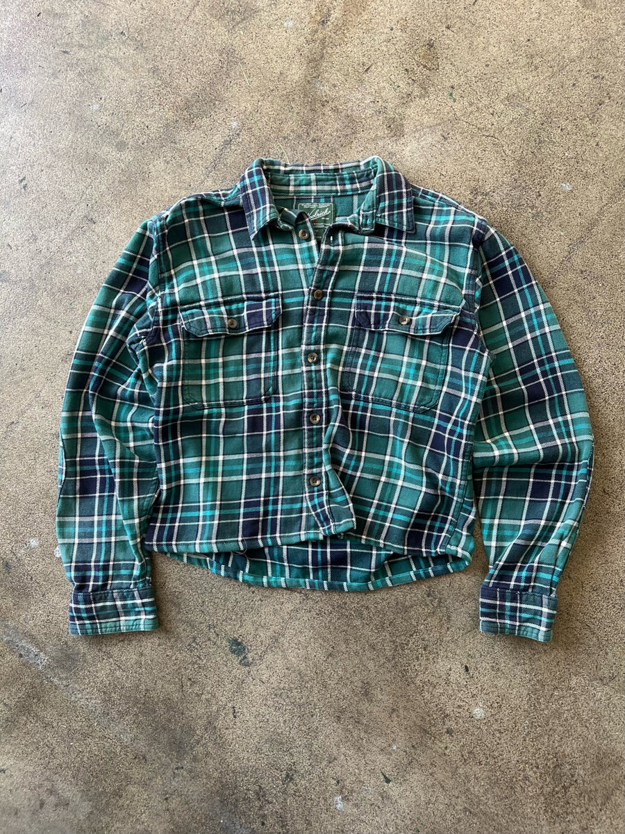 1990s Woolrich Cropped Cotton Flannel Shirt