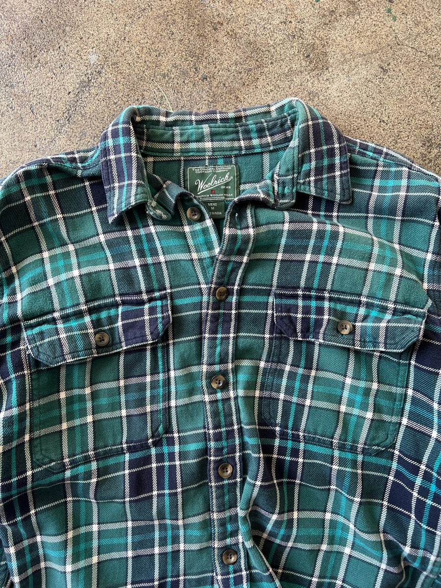 1990s Woolrich Cropped Cotton Flannel Shirt