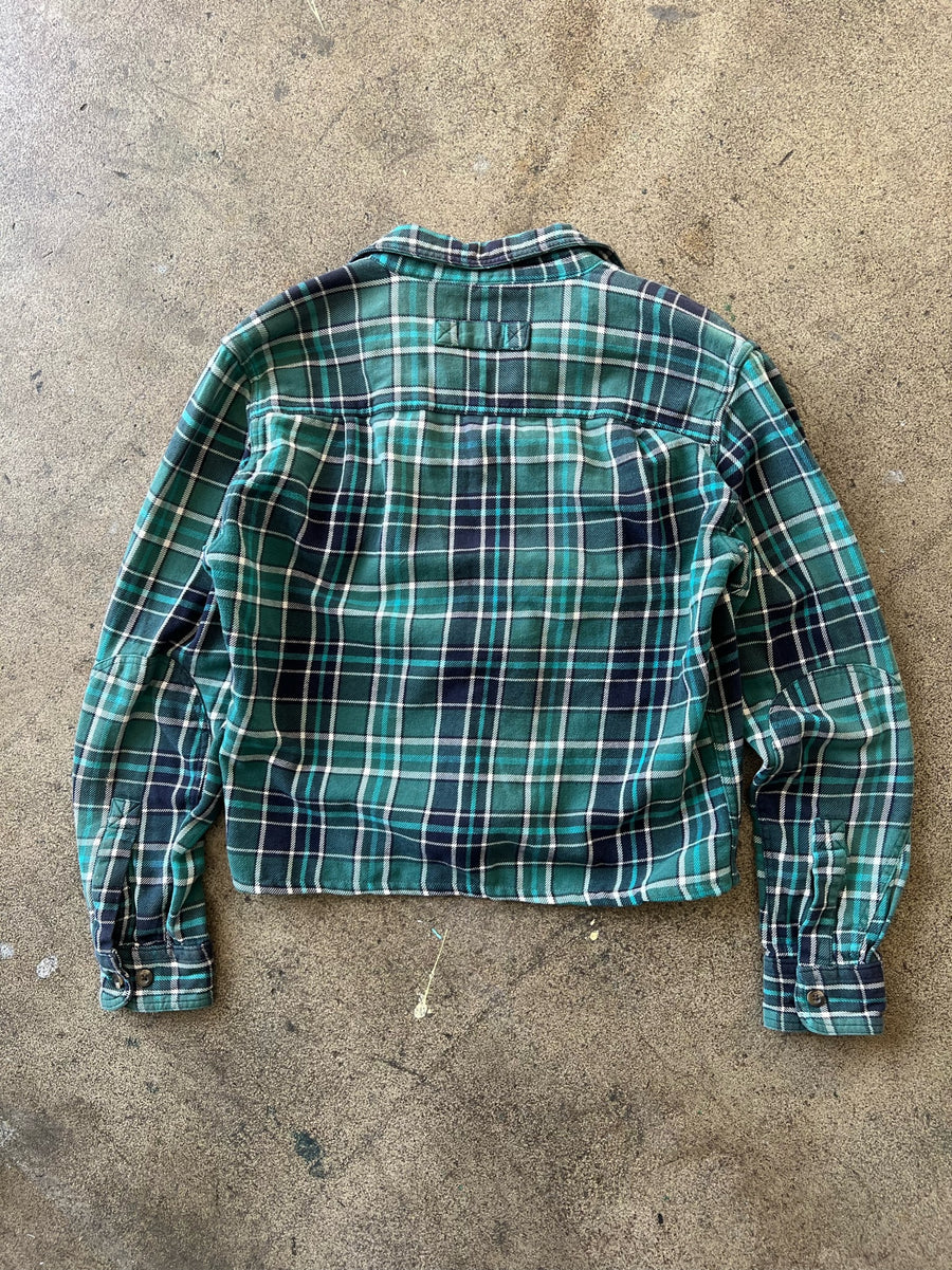 1990s Woolrich Cropped Cotton Flannel Shirt