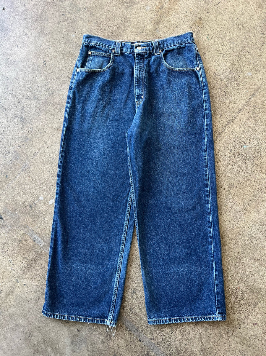 1990s Anchor Blue Dark Wash Baggy Jeans 36