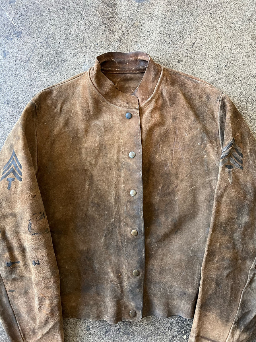 1940s Military Suede Welding Jacket